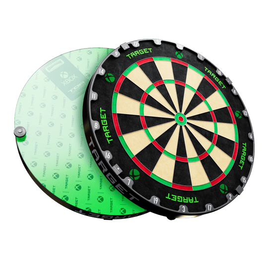Target Xbox Dartboard Surround Bundle Zu sehen ist das Target Xbox Dartboard Surround Bundle. Es ist ein Zubehör für Dartspieler zur Erweiterung der Scheibe.