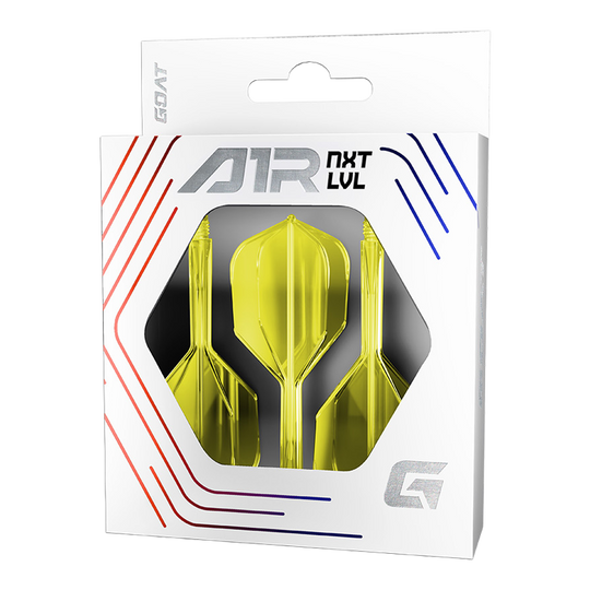 Das Bild zeigt das GOAT A1R No6 Flight-Shaft-System in Neon Gelb. Es handelt sich um einen Dartzubehör-Artikel zum Verbinden von Flight und Shaft.