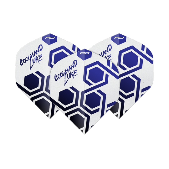 Dieses Bild zeigt das Set Red Dragon Pro Player Premium Luke Humphries Blue TX5 Premium No2 Standard Flights. Die Flights sind für den professionellen Dartgebrauch konzipiert.