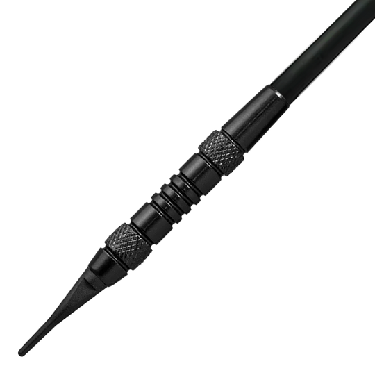 Zu sehen sind Bulls NL Thriller Black Brass Softdarts mit einem Gewicht von 18 Gramm. Die Darts eignen sich besonders für ambitionierte Softdartspieler.