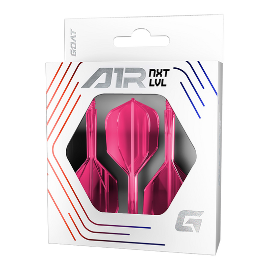Das Bild zeigt das GOAT A1R No6 Flight-Shaft-System in Neon Pink. Es ist ein moderner Flight-Shaft für Darts.