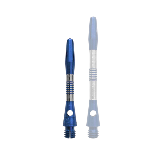 Bulls NL Cetra Aluminium Shafts - Blue Ein einzelner blauer Aluminium Dart Schaft, 34mm lang, ist im Bild. Dieser Schaft eignet sich für Dart-Liebhaber und Bastler.