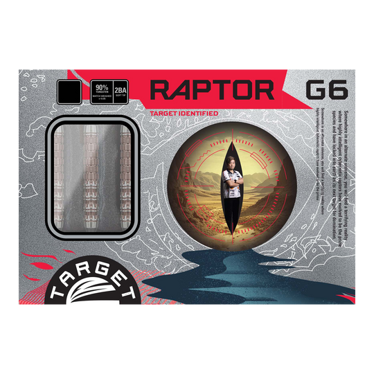 Target Japan Prime Series George Nishitani Raptor GEN6 Soft Darts - 19.5g Target Japan Prime Series George Nishitani Raptor GEN6 Softdarts mit 21,5g Gewicht sind dargestellt. Diese Darts bieten eine hochwertige Qualität.