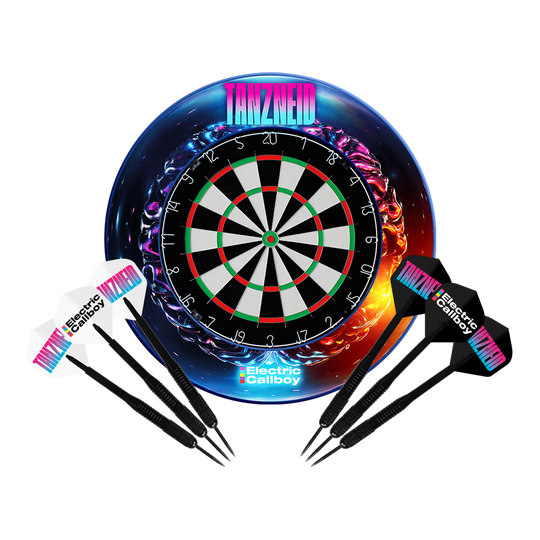 Electric Callboy Tanzneid Steel Dartboard and Surround Bundle