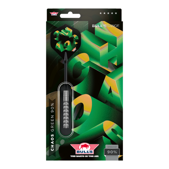 Bulls NL Chaos Green Steel Darts - 24g Hier sind die Bulls NL Chaos Green Steeldarts - 24g abgebildet. Die Darts sind grün und eignen sich für Steel-Dartspiele.
