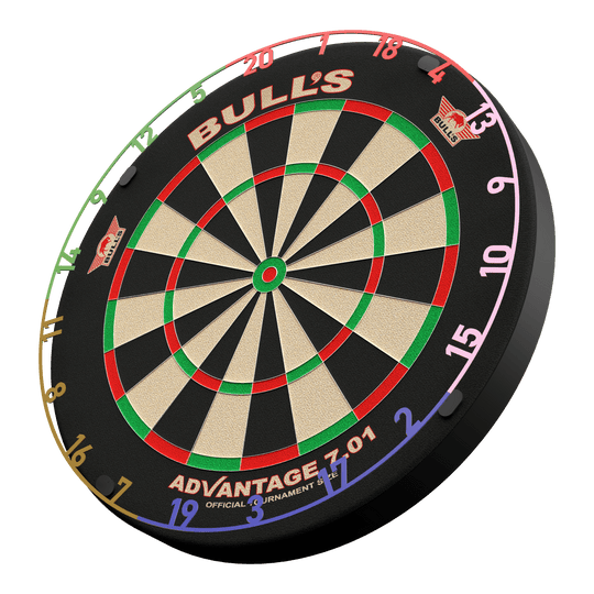 Bulls NL Number Ring Set - 5 Colors Zu sehen ist das Bulls NL Zahlenring Number Ring Set - 5 Farben. Das Set beinhaltet mehrere bunte Zahlenringe für Dartscheiben.