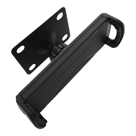 McDart TABSteady Tablet Wall Mount Die Abbildung zeigt die McDart TABSteady Tablet Wandhalterung in schwarzer Farbe. Die Halterung verfügt über eine stabile Montageplatte und verstellbare Haltearme für Tablets.