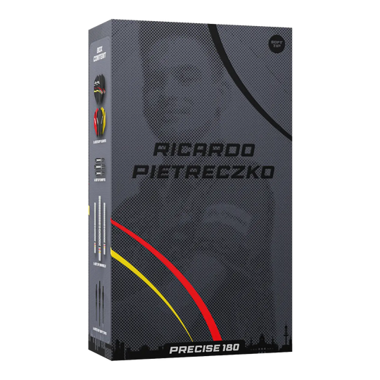 Precise 180 Ricardo Pietreczko GEN1 soft darts Abgebildet sind die Precise 180 Ricardo Pietreczko GEN1 Softdarts. Sie eignen sich ideal für Präzisionswürfe im Softdart-Bereich.
