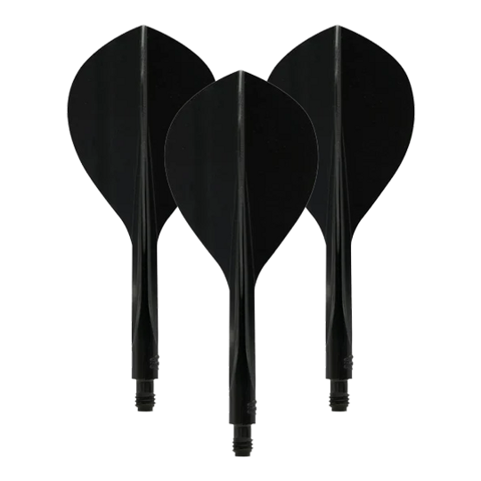 Hier ist das Condor Axe 120 Flight-System Teardrop in Schwarz abgebildet. Es handelt sich um einen Flightsatz für Darts.