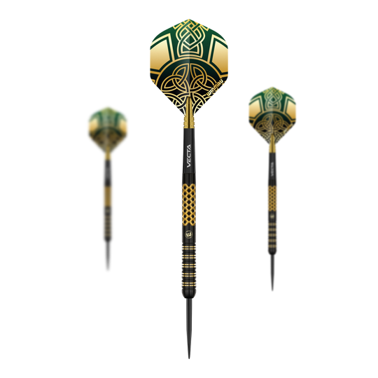 Das Bild zeigt die Winmau Brendan Dolan Signature Series Steeldarts. Es handelt sich um ein Set hochwertiger Steeldarts für Präzisionswurf.