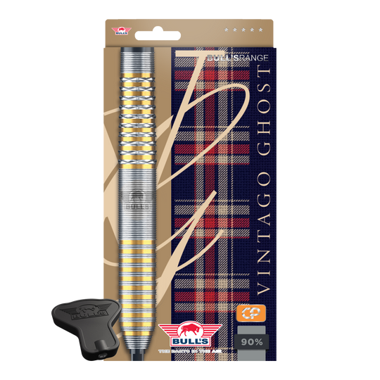 Bulls NL Vintage Ghost Convertible Points Steel Darts Zu sehen ist das Produkt Bulls NL Vintago Ghost Convertible Points Steeldarts. Die Darts zeichnen sich durch ihre Wandelbarkeit und Präzision aus.