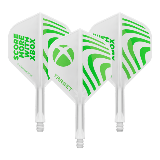 Zu sehen ist ein Dart Flight Set mit dem Dateinamen 410610_Target_Xbox_KFlex_No2_Standard_Flights_19mm_1Set. Das Set enthält mehrere Standard Flights.