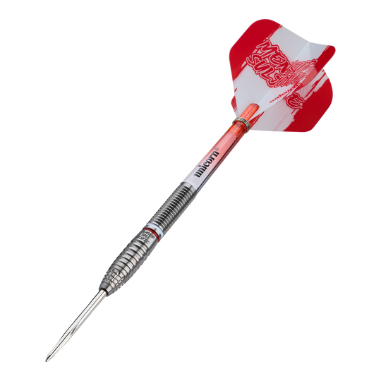 Dieses Bild zeigt die Unicorn Mensur Suljovic The Gentle Steeldarts - 23g. Die Darts sind ein hochwertiges Produkt für Dartspieler.