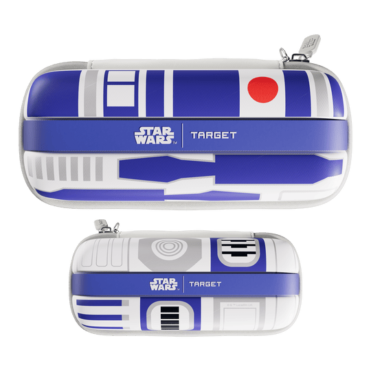 Abgebildet ist das Target Star Wars Boa Dartcase im Design von R2D2. Das Produkt dient zur sicheren Aufbewahrung von Dartzubehör.