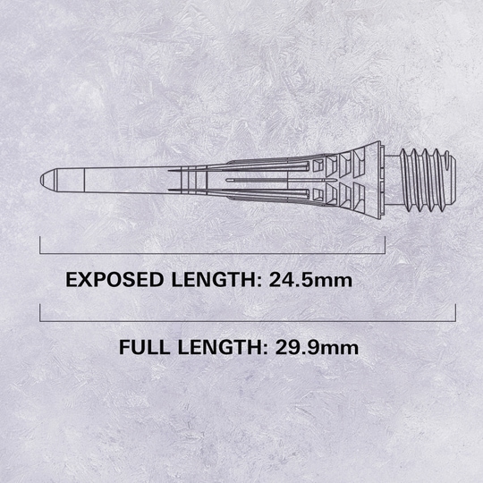 Target Cryo Soft Dart Tips Pack of 30 - Black Das Bild zeigt die Target Cryo Softdartspitzen im 30er Pack in Schwarz. Diese Pfeilspitzen sind für Softdarts geeignet.