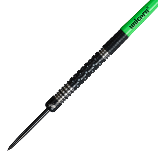 Auf diesem Bild sind die Unicorn Wraith James Wade Steeldarts zu sehen. Diese Darts sind besonders für professionelle Spieler geeignet.