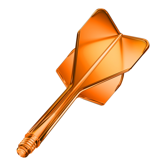 Dieses Bild zeigt das GOAT A1R No6 Flight-Shaft-System in Neon Orange. Es handelt sich um einen Dart-Schaft mit Flug, präsentiert einzeln.