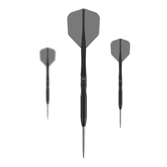 Auf dem Bild ist das Set der Caliburn Chord C1 Steeldarts mit 21,5g zu erkennen. Mehrere Dartpfeile sind zusammen abgebildet.