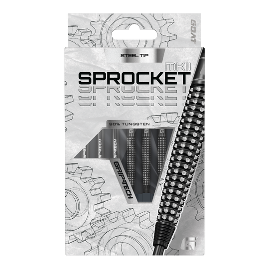 GOAT Sprocket MKII Torpedo Steel Darts GOAT Sprocket MKII Torpedo Steeldarts sind auf diesem Bild dargestellt. Sie zeichnen sich durch ihre besondere Form und Verarbeitung aus.