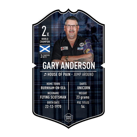 Ultimate Darts Card - Gary Anderson Ultimate Darts Card - Gary Anderson ist abgebildet. Die Karte zeigt ein Produkt für Dart-Fans.