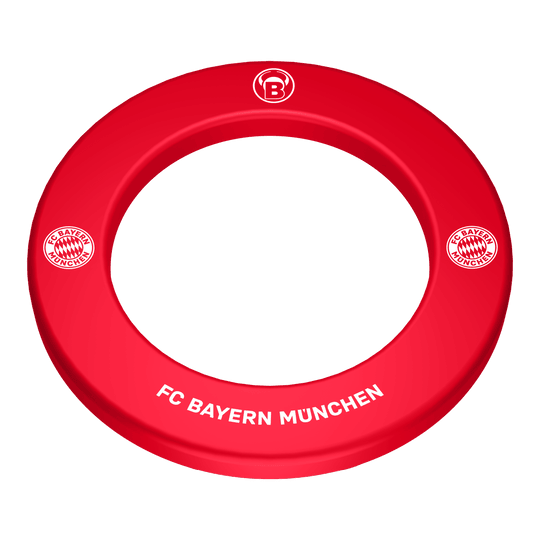 Bulls FC Bayern Munich Premium Dartboard Surround Das Bild zeigt das Bulls FC Bayern München Premium Dartboard Surround. Es handelt sich um eine hochwertige Umrandung für ein Dartboard im Design des FC Bayern München.