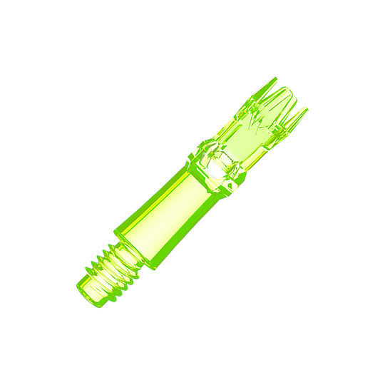 L-Style L-System Replacement Shafts - Neon Yellow Zwei gelbe leuchtende Ersatzshafts werden gezeigt. Die Shafts sind nebeneinander angeordnet.