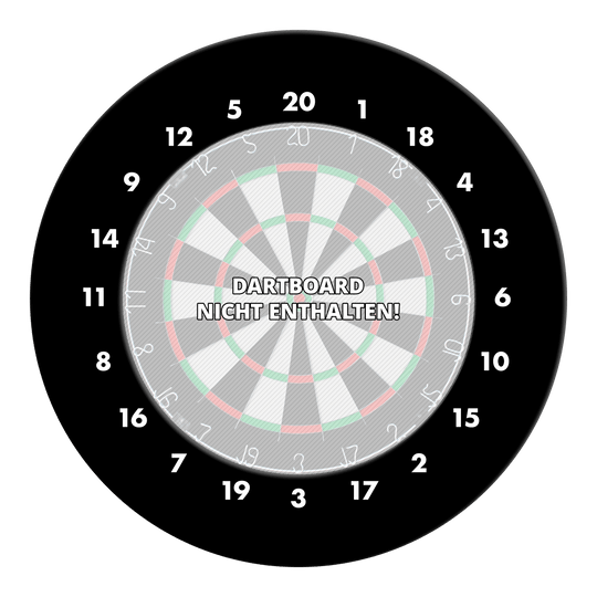 HD Numbers Dartboard Surround - Custom Colors Dieses Bild zeigt einen schwarzen Dartboard Surround ohne Logo. Die Zahlen sind im HD-Stil dargestellt.