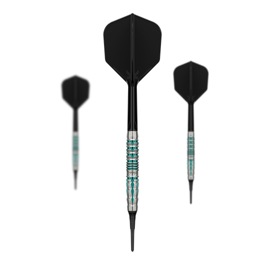 Hier wird das Set der Target Black Marque Pierce Softdarts - 18,5g abgebildet. Das Set eignet sich perfekt für ambitionierte Dartspieler.