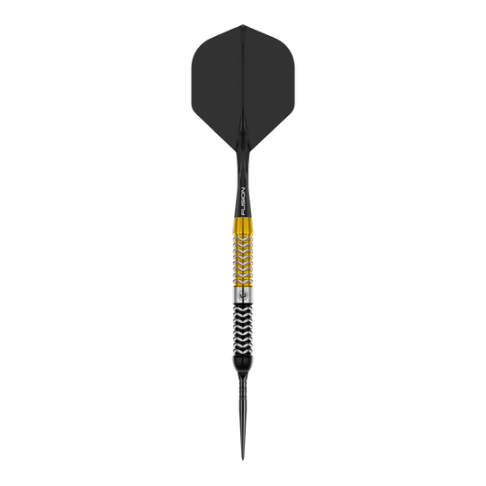 Das Bild zeigt die Winmau Exion Parallel Switch Point Steeldarts. Diese Darts sind für Präzision und Leistung konzipiert.