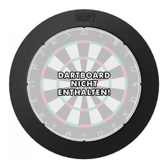 Bulls NL Lumo Light Surround lighting system Das Bild zeigt das 'Bulls NL Lumo Light Surround Beleuchtungssystem' rund um eine Dartscheibe. In der Mitte steht der Hinweis: "Dartboard nicht enthalten!"