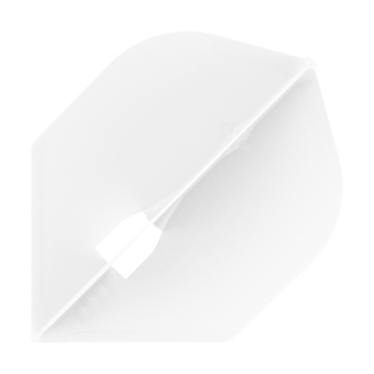 Das Bild zeigt einen weißen L-Style L5PRO Rocket Flight für Dartpfeile. Die Flight hat eine leicht gebogene und aerodynamische Form.