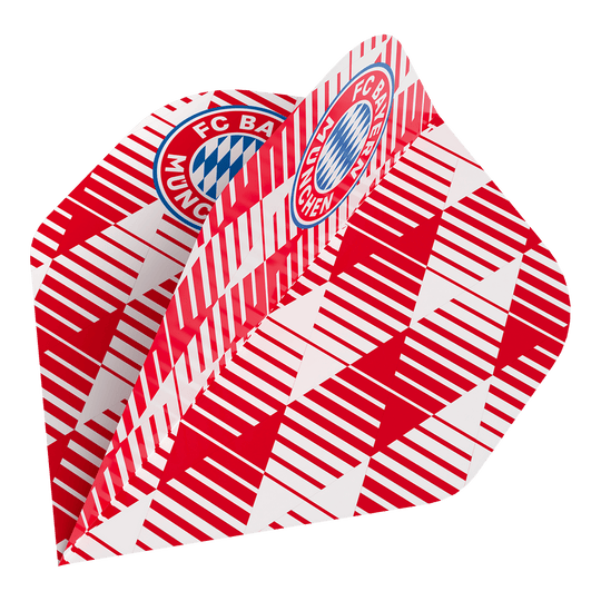Zu sehen ist die Bulls FC Bayern München Flight Collection - 5 Satz. Das Produkt ist für Fans von FC Bayern München und Darts gedacht.