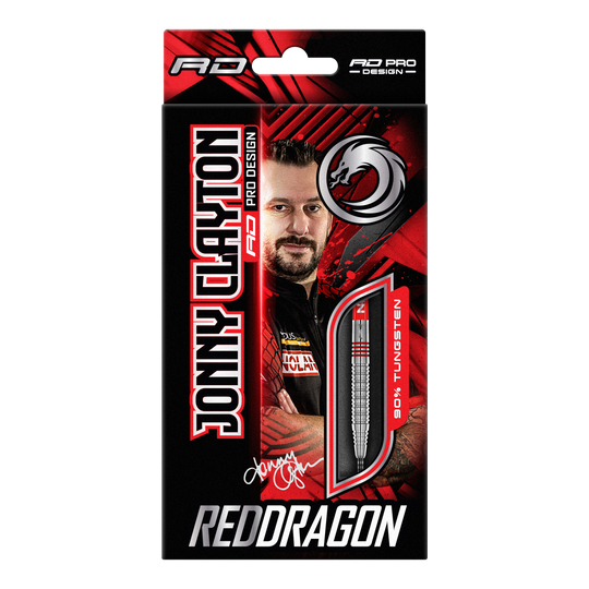 Zu sehen sind die Red Dragon Jonny Clayton Original 2 Steeldarts. Diese Darts wurden speziell für Jonny Clayton entworfen.