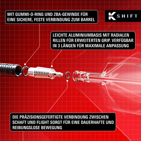 Target K-Shift No6 Flights - Clear Target K-Shift No6 Flights in klarer Ausführung sind auf dem Bild zu sehen. Sie werden als Zubehör für Dartpfeile verwendet.