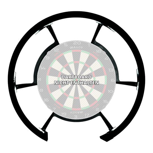 Auf dem Bild ist das Bullet Radion 300 Beleuchtungs-System zu erkennen. Es sorgt für optimale Lichtverhältnisse beim Dartspiel.