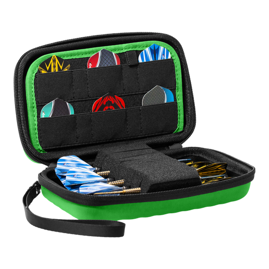 Beazd Orbis XL Dartcase - Green Das Bild zeigt eine Beazd Orbis XL Dartcase mit praktischer Form. Das Case schützt Darts und Zubehör.