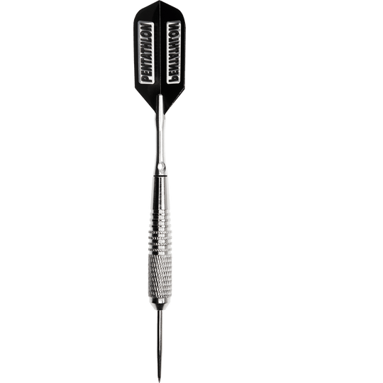 Ama6St-6-St-ck-lose-McDart-Steeldarts-2aBiwahHiHH5lj Das Bild zeigt einen einzelnen Steeldart aus Metall mit schwarzer Flight-Finne. Der Dart gehört zum Produkt "6 Stück lose McDart Steeldarts".