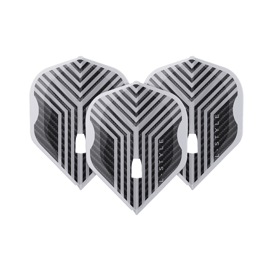 L-Style Arno Merk V1 Clear White L1PRO Flights Ein Set L-Style Arno Merk V1 Clear White L1PRO Flights ist vollständig zu sehen. Die Flights sind in transparenter Optik gehalten.