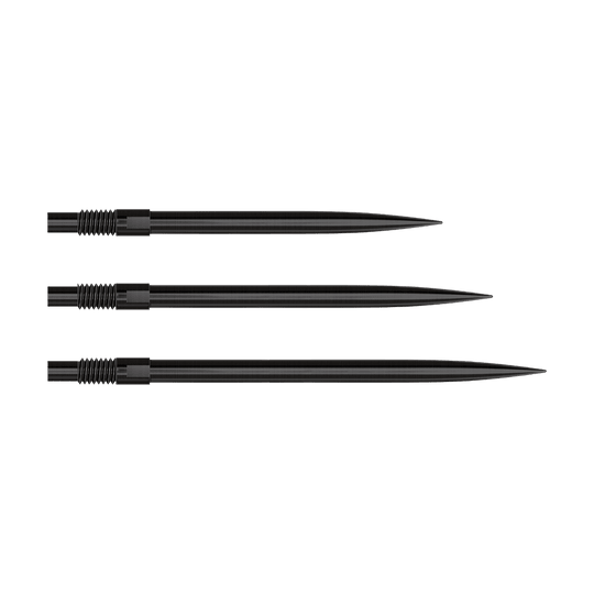 Harrows Quick Point Dart Tips - Black Auf dem Bild sind die Harrows Quick Point Dartspitzen in Schwarz zu sehen. Diese Dartspitzen ermöglichen einen schnellen Austausch.