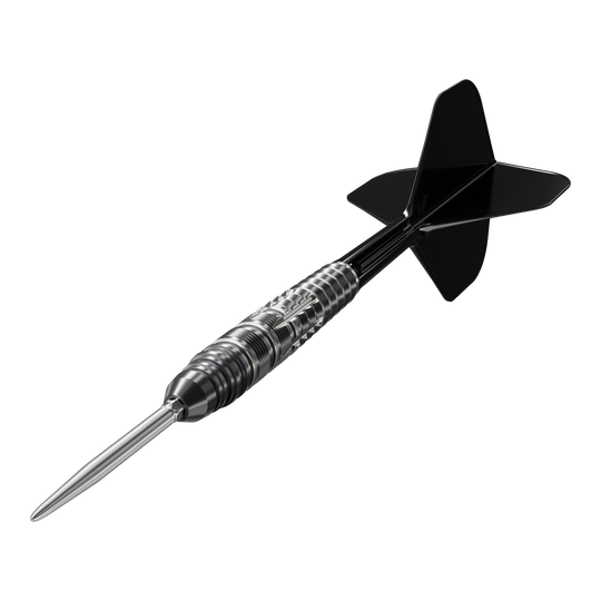 Target Japan Black Marque Blaze Swiss Point Steeldarts - 23g Zu sehen sind die Target Japan Black Marque Blaze Swiss Point Steeldarts - 23g aus einer anderen Perspektive. Die Darts haben eine schwarze, stilvolle Optik.