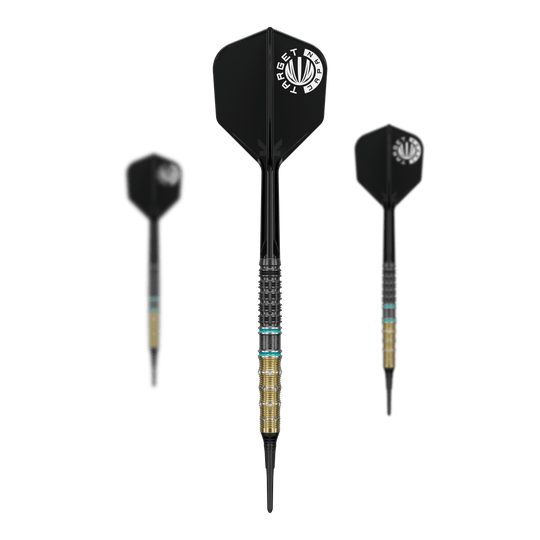 Target Mikuru Suzuki The Miracle GEN7.5 Soft Darts - 19g Das Bild zeigt die Target Mikuru Suzuki The Miracle GEN7.5 Softdarts mit 19 Gramm. Die Darts sind auf einem weißen Hintergrund dargestellt.