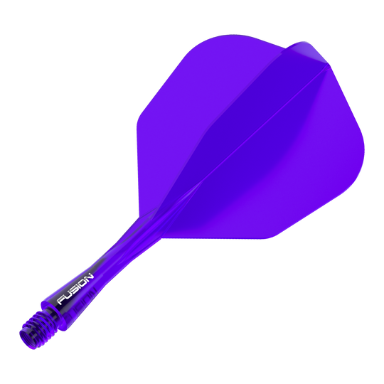 Winmau Fusion Flight Shaft System No6 Purple Dieses Bild zeigt das Winmau Fusion Flight Shaft System No6 in Lila mit einer Länge von 22mm. Es handelt sich dabei um ein Einzelteil für Dartpfeile.