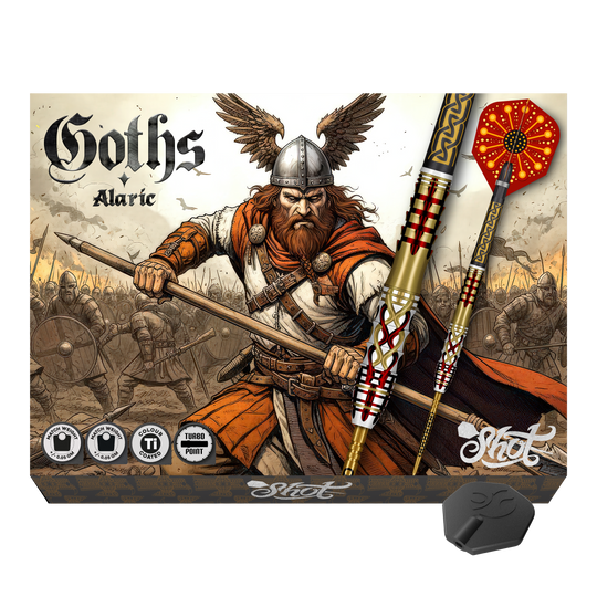 Shot Goths Alaric Turbo Point Steel Darts - 23g Shot Goths Alaric Turbo Point Steel Darts - 23g