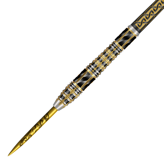 Die Shot Alchemy Auro Steeldarts sind hochwertige Steeldarts für Präzisionswürfe. Das Produkt wird auf dem Bild deutlich gezeigt.