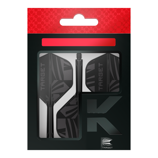 Target K-Flex Black No2 Standard Flights Dieses Bild zeigt die Target K-Flex Black No2 Standard Flights. Diese Flights sind Dartflügel in der Farbe Schwarz.