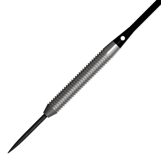 Bulls NL Lightning Orange Steel Darts Das Bild zeigt einen Bulls NL Lightning Orange Steeldart. Der Dart hat eine metallische, gerillte Oberfläche und eine scharfe Spitze.