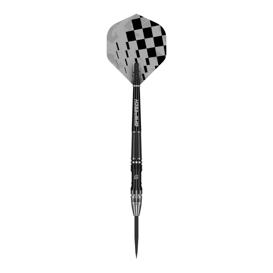 Zu sehen ist ein GOAT Rook Steeldarts Pfeil. Er eignet sich zum Spielen an Steeldartboards.