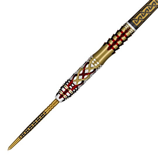 Shot Goths Alaric Turbo Point Steel Darts - 23g Auf dem Bild sind Shot Goths Alaric Turbo Point Steeldarts mit einem Gewicht von 23g zu sehen. Diese Darts sind ideal für den Einsatz am Steeldartboard.