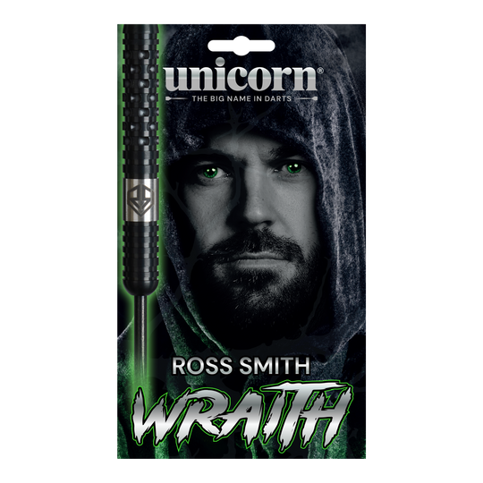 Unicorn Wraith Ross Smith Steeldarts - 22g Das Bild zeigt die Unicorn Wraith Ross Smith Steeldarts mit 22 Gramm Gewicht. Dieses Dartset ist für den professionellen Gebrauch geeignet.