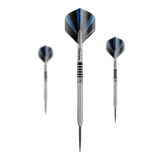 Winmau Sabotage Steeldarts Das Bild zeigt die Winmau Sabotage Steeldarts. Es handelt sich um professionelle Darts für den Steeldart-Sport.